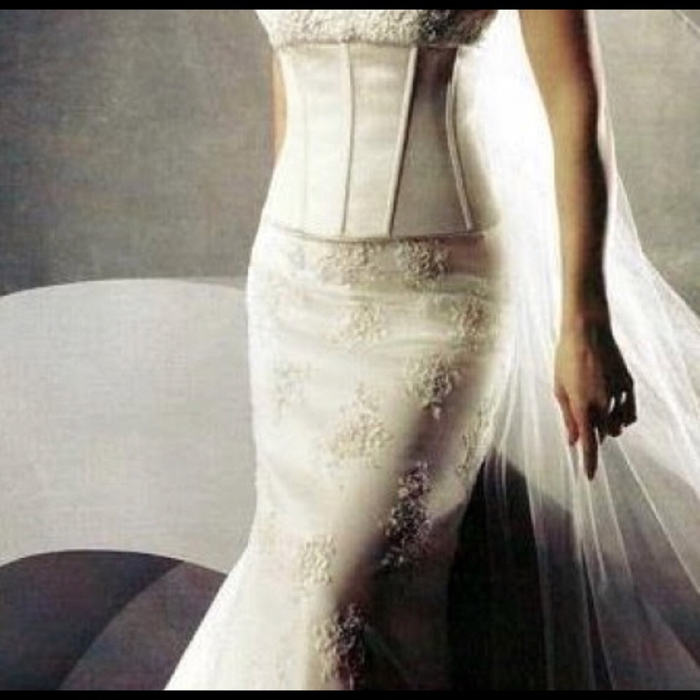 Oleg Cassini Champagne/Ivory 2Piece Wedding Dress